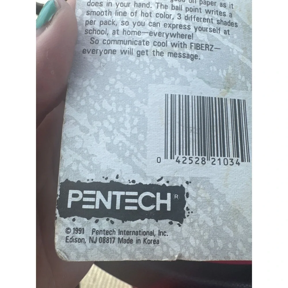 Vintage 1991 Pentech Fiberz Fabric Covered Ballpoint Pens 3 Pack‎ Gold Black 90s